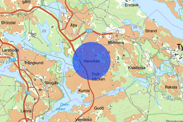 Hanviken 06 november 14.59, Trafikolycka, personskada, Tyresö