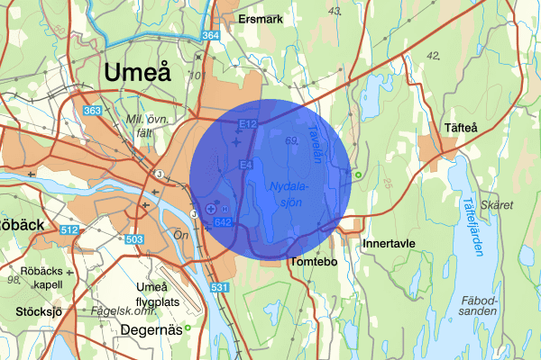 Nydala 15 november 12.52, Trafikolycka, Umeå