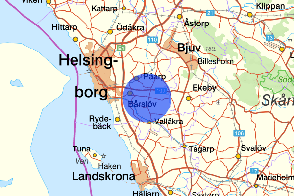 Bårslöv 19 november 02.39, Skadegörelse, Helsingborg