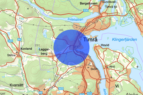 Timrådalen 20 november 09.26, Trafikolycka, Timrå