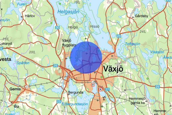 Hovshaga 28 april 00.28, Skadegörelse, Växjö
