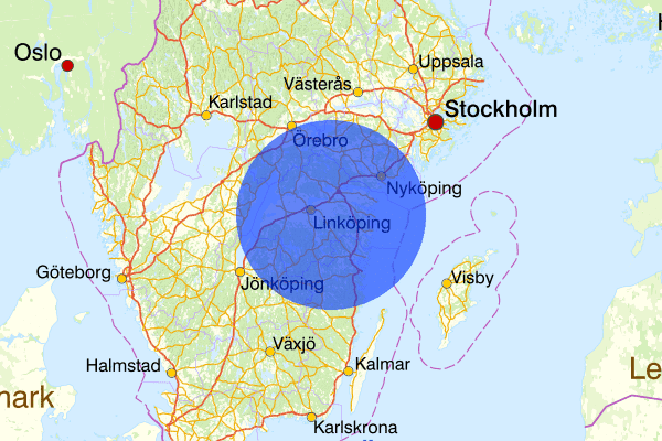 Östergötlands län 05 maj 08.00, Sammanfattning natt, Östergötlands län