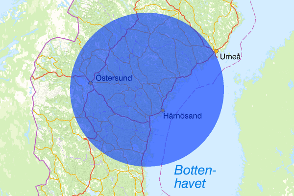 Västernorrlands län 26 juni 07.17, Sammanfattning natt, Västernorrlands län