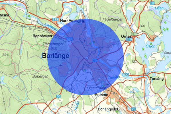 Borlänge 14 mars 07:30, Sammanfattning natt, Dalarnas län