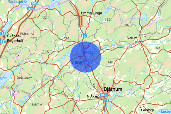 Vittsjö 24 mars 21:16, Brand, Hässleholm