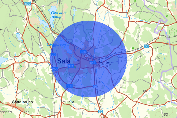 Sala 25 mars 02:38, Skadegörelse, Sala