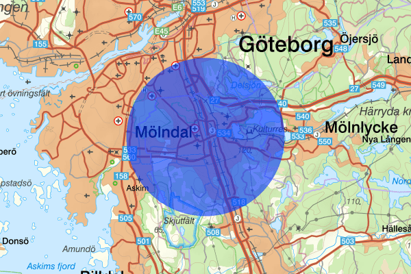 Mölndal 11 april 08:26, Arbetsplatsolycka, Mölndal