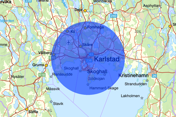 Karlstad 23 april 08:15, Sammanfattning natt, Värmlands län