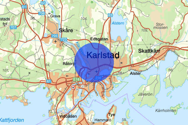 Rud 28 april 15:35, Trafikolycka, Karlstad