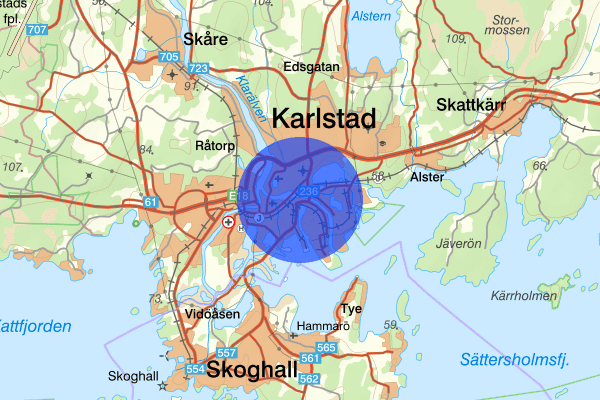 Tormestad 03 maj 09:59, Trafikolycka, Karlstad