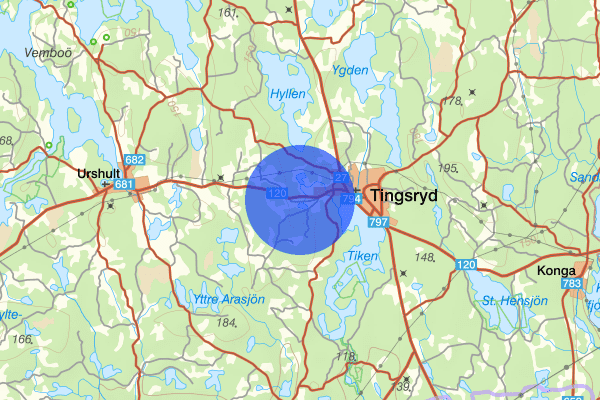 Kroksjömåla 18 maj 22:11, Trafikolycka, vilt, Tingsryd