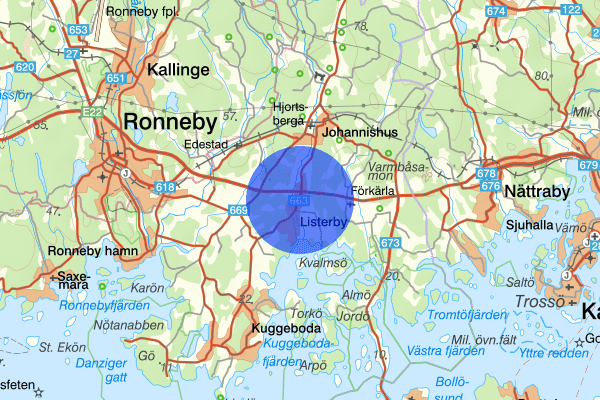 Listerby 19 maj 02:43, Olaga hot, Ronneby