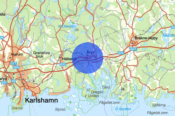 Åryd 21 maj 04:12, Trafikolycka, Karlshamn