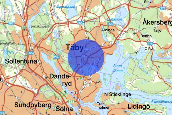 Roslags-Näsby 24 maj 01:59, Detonation, Täby