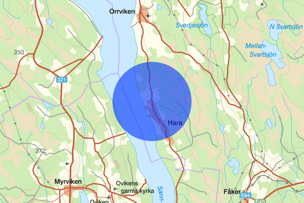 Bräcke 11 juni 08:37, Sammanfattning natt, Jämtlands län