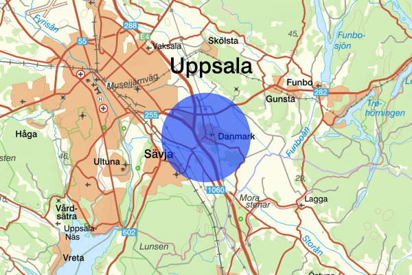 Danmark 26 juni 16:26, Trafikolycka, personskada, Uppsala