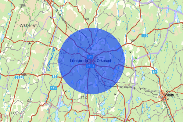 Lönsboda 27 juni 15:37, Trafikolycka, singel, Osby