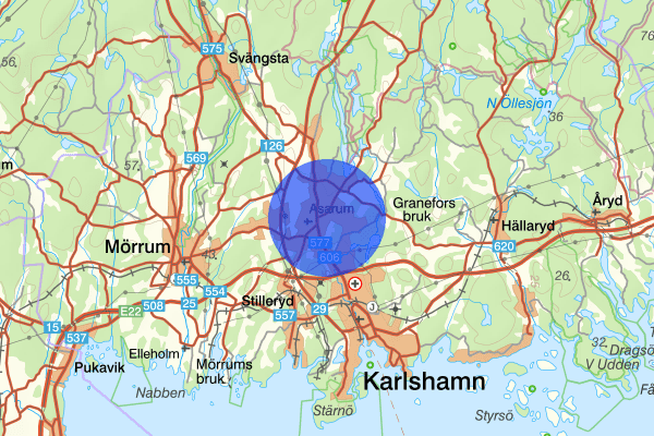 Asarum 28 juni 00:14, Brand, Karlshamn