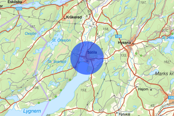 Sätila 07 juli 18:32, Trafikolycka, personskada, Mark