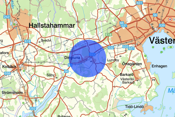 Dingtuna 13 juli 12:34, Trafikolycka, Västerås