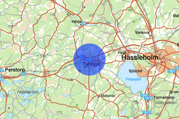 Tyringe 14 juli 04:49, Skadegörelse, Hässleholm