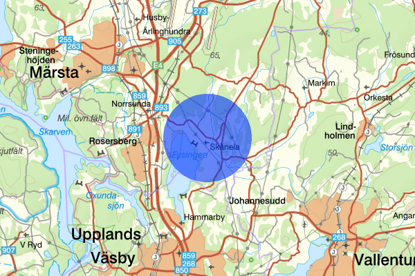 Skånela 23 juli 01:01, Brand, Sigtuna