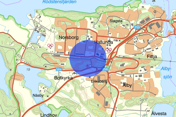 Hallunda 28 juli 15:15, Trafikolycka, personskada, Botkyrka