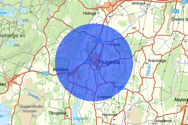 Fjugesta 04 augusti 07:35, Sammanfattning natt, Örebro län