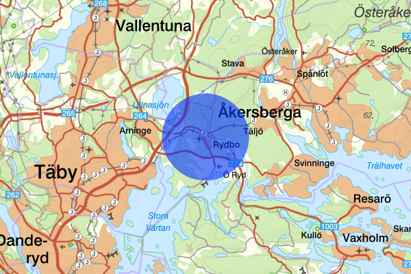 Rydbo 12 augusti 22:01, Kontroll person/fordon, Österåker