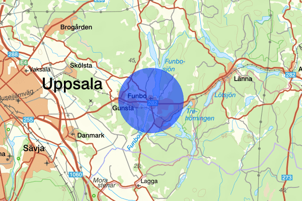 Funbo 15 augusti 03:31, Brand, Uppsala län