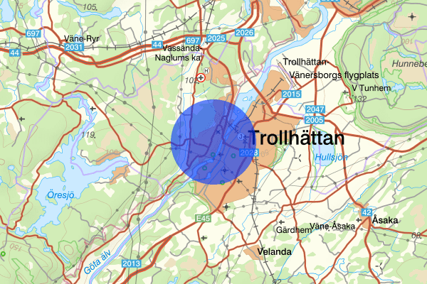 Strömslund 15 augusti 16:34, Trafikolycka, Trollhättan