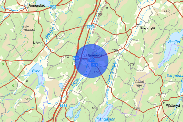 Hamneda 20 augusti 17:34, Trafikolycka, Ljungby