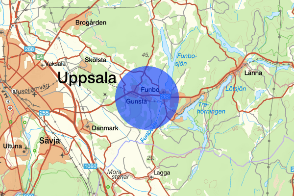 Gunsta 22 augusti 20:54, Brand, Uppsala