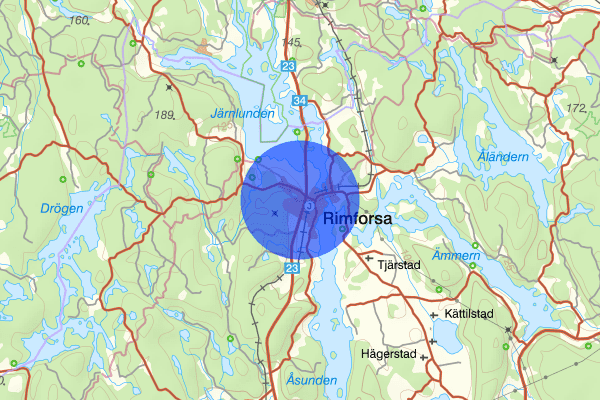 Rimforsa 24 augusti 08:00, Sammanfattning natt, Östergötlands län