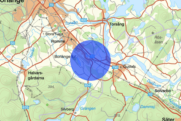 Övre Svärdsjö 29 augusti 15:35, Trafikolycka, Borlänge