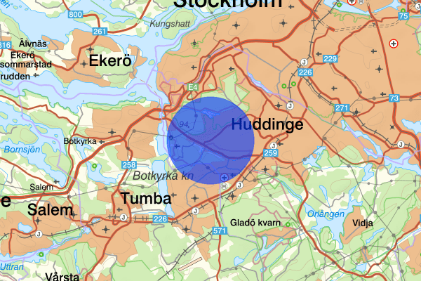 Glömsta 14 september 00:32, Brand, Huddinge