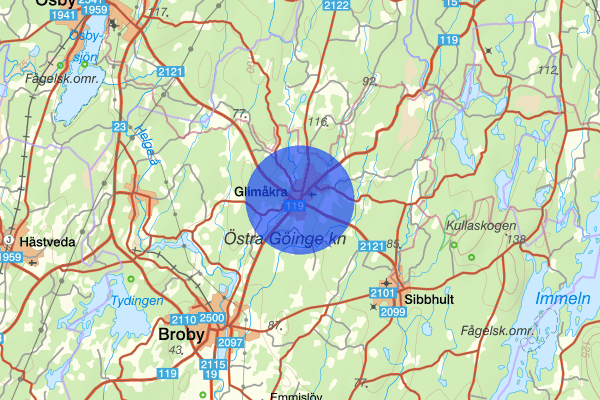 Glimåkra 18 september 23:18, Vapenlagen, Östra göinge