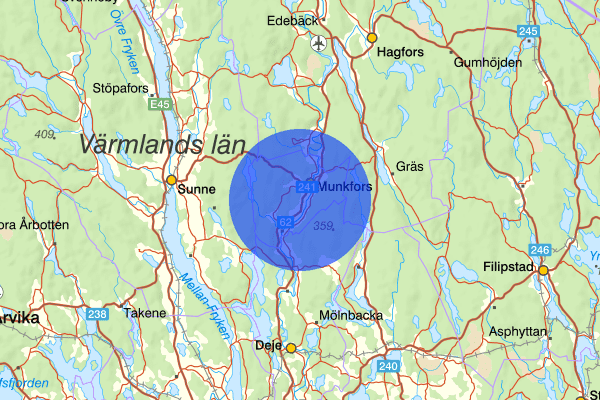  11 oktober 20:13, Trafikolycka, vilt, Munkfors