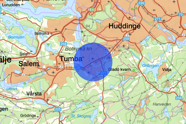 Tullinge 13 oktober 01:25, Skottlossning, Botkyrka