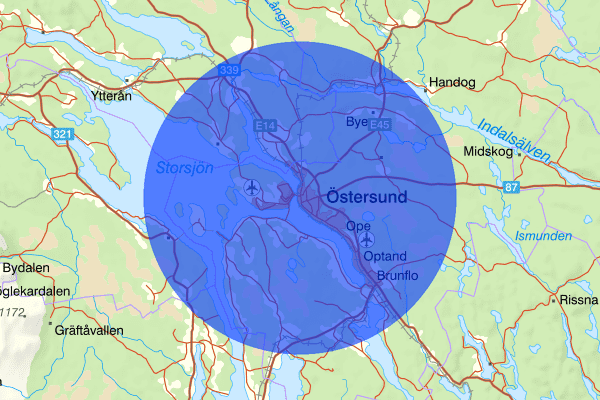 Östersund 19 oktober 07:25, Sammanfattning natt, Jämtlands län