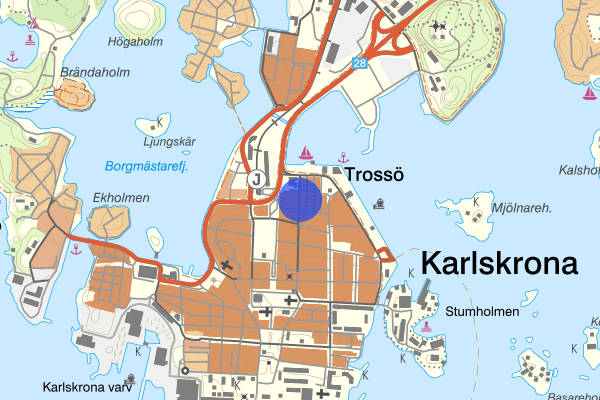 Norra Smedjegatan 25 oktober 01:43, Rattfylleri, Karlskrona