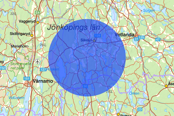  06 november 16:41, Trafikolycka, personskada, Sävsjö