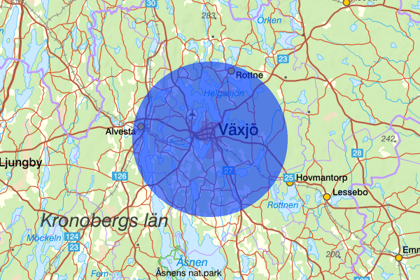 Växjö 09 november 19.27, Trafikolycka, singel, Växjö