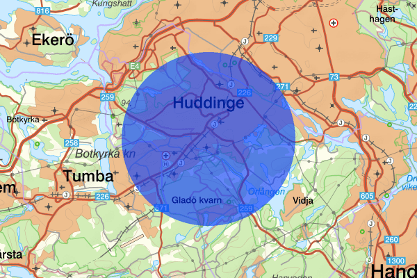 Huddinge 14 november 14.37, Farligt föremål, misstänkt, Huddinge