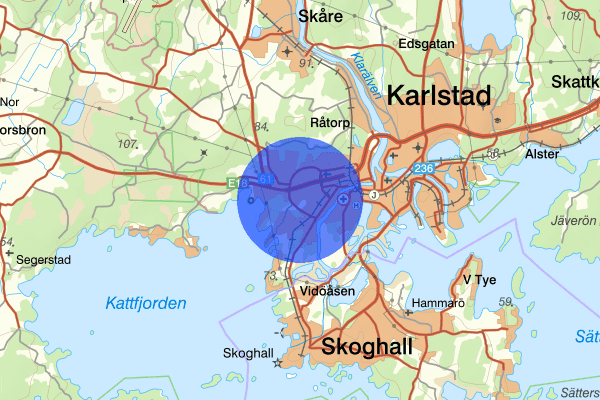 Gräsdalen 20 november 06.33, Trafikolycka, Karlstad