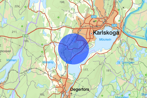 Högåsen 01 december 19.30, Trafikolycka, vilt, Karlskoga