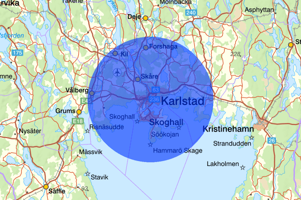 Karlstad 09 december 08.00, Sammanfattning natt, Värmlands län