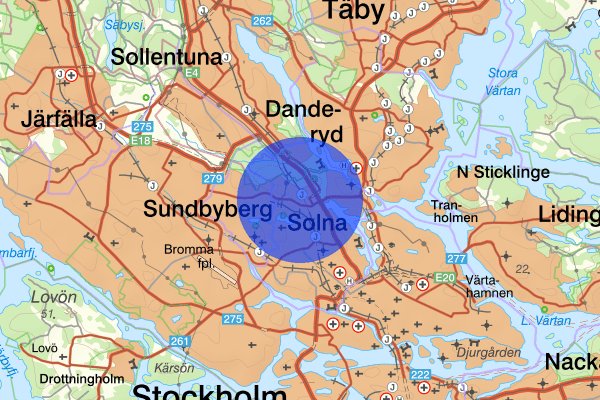 Bagartorp 10 december 01.37, Farligt föremål, misstänkt, Solna