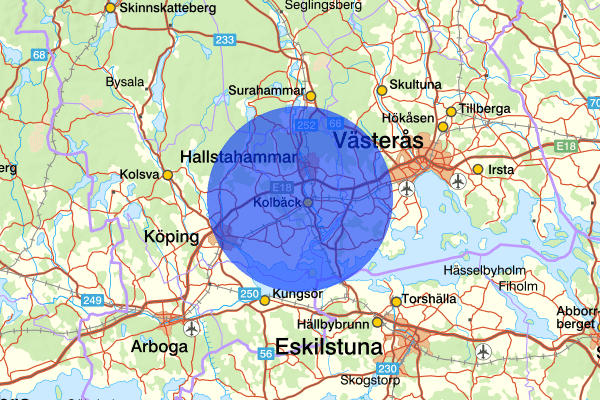  11 december 17.31, Trafikolycka, personskada, Hallstahammar