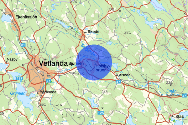 Holsbybrunn 12 december 19.52, Brand, Vetlanda